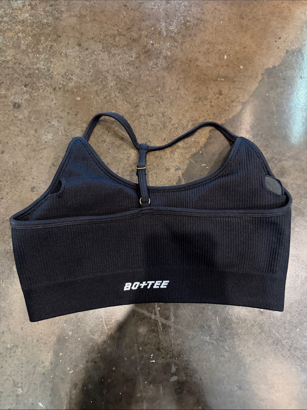 BO+TEE Black Ribbed Crop Bralette